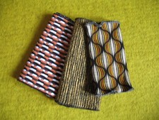 Konvolut (3Paar) Kinder-Hand-Stulpen, Pulswärmer in beige/orange Tönen