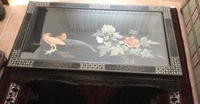 Asien,China,Tisch,Intasien,mit Glasplatte,Schwarz Lack,ca.100 Jahre alt,Rarität 