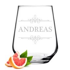 Wasser Trinkglas 425 ml mit Gravur - Glas für Saft, Drinks und Cocktails