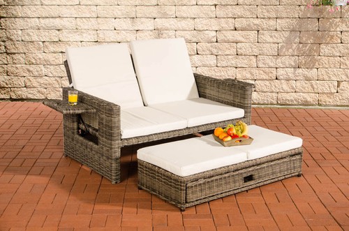 Polyrattan 2er garten sofa - 2er,