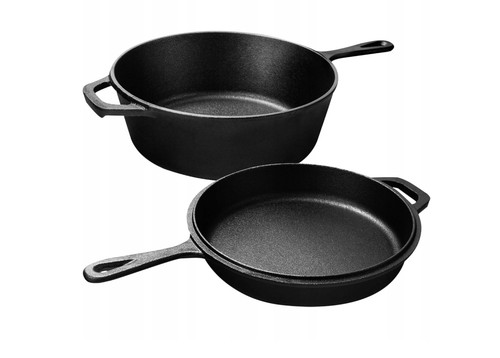 Gusseisen dutch oven 26cm 2in1 - gusseisen,
