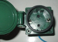 Einbausteckdose Steckdose Schuko grün Feuchtraum Tafelmontage Deckel & Dichtung