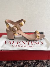 Original VALENTINO GARAVANI Roman Stud Block Heel Sandale Rose/Gold Gr 41