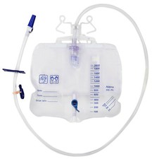 1 x Bettbeutel - Urinbeutel  - 2000 ml 120 cm - Ablass Dreh- / Schwenk - Steril