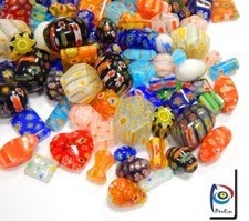 40 Millefiori Perlen Bunte Perlenmischung Glasperlen Mix Schmuck 4 ~ 20 mm R194