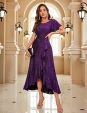 Damen Abendkleid Lang Glitzer