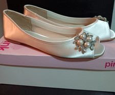PINK BRAUTSCHUHE HOCHZEIT BALLERINA GR. 39 IVORY NEU