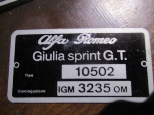 Typenschild alfa romeo schild - alfa,