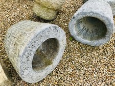 Granittrog 1 Stück Trog Steintrog Runder Trog massiv Granit Blumen/Pflanz/Wasser