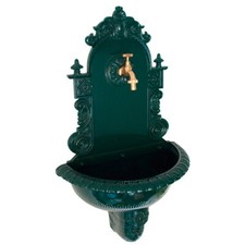 Wandbrunnen Grün Antik-Look Zierbrunnen Gartenbrunnen Garten Waschbecken außen