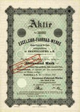 Excelsior Fahrrad Werke Conrad & Patz Motorrad 1923 Brandenburg Havel 1000 Mark