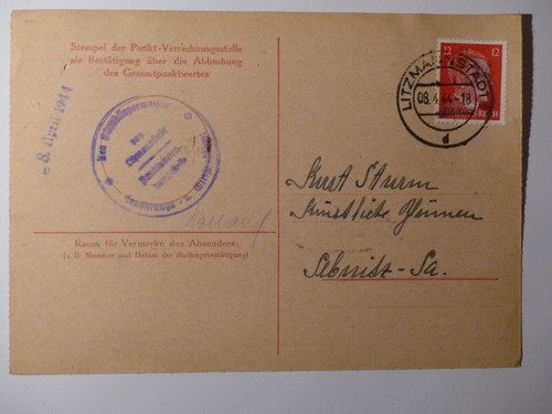 Punktverrechnungskarte aus