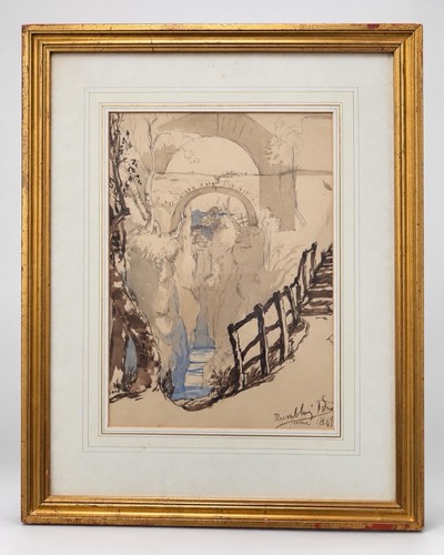 1845 rumbling bridge aquarell - bridge,