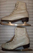 DDR Leder Eislaufschuhe weiß