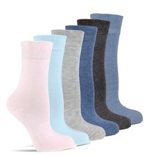 12 - 24 Paar Damensocken ohne Gummi Diabetiker Strümpfe Socken Baumwolle Uni
