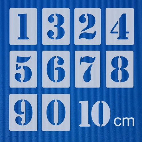 Zahlenschablone 10cm hoch - zahlenschablone, •