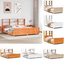 Massivholzbett mit Regal ohne