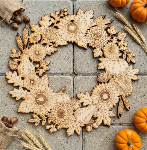 Holzkranz herbst 20cm - holzkranz,