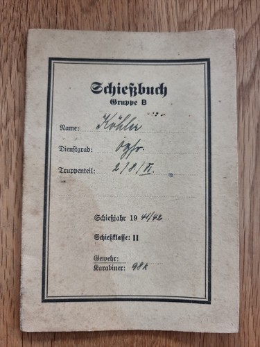 Altes schiessbuch 1941 - altes,
