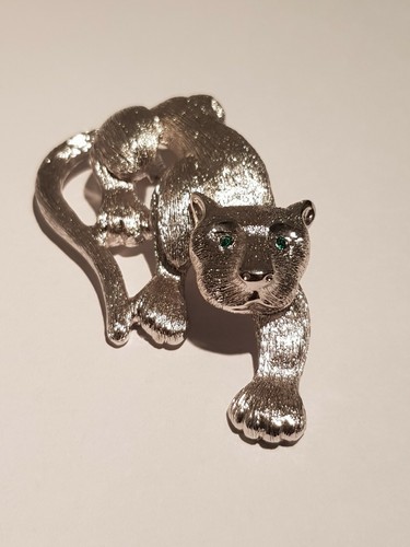 Panther brosche silber mit - panther-brosche,
