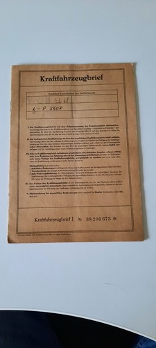 Sehr alter kfz fahrzeugbrief - alter,