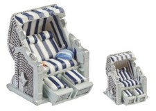 Strandkorb blau-weiss 6,5 x