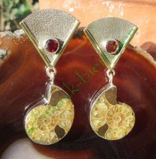 RX Ohrring Ammonit Fossilien