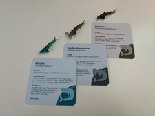 3x Miniatur-Glasfiguren Haie /