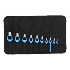 GEDORE Henkellocheisenset Ausstanzer Leder Gummi rund blau 3 25 mm Set 10-teilig