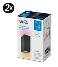 2x WIZ smarte LED Wandleuchte Wandlampe 345lm dimmbar IP20 Metall schwarz