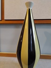 Vase 50er schwarz-gelb 32 cm