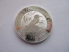 Silbermünze 2 oz .999 Feinsilber, Kookaburra 1993, Fine Silver