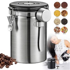 2,8L Edelstahl Kaffeedose Luftdicht Vorratsdose Kaffeebohnen Behälter Aromadose.