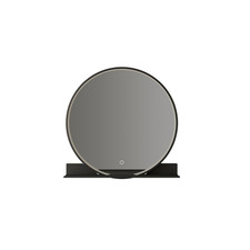 Lucande LED-Spiegel Miren schwarz Aluminium CCT Ablage Wandlampe Lampe Leuc308