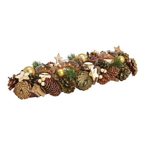 Adventsgesteck 4er glas - adventsgesteck,