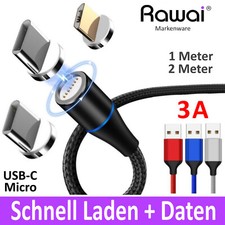 Daten Schnell Ladekabel USB Typ-C Micro  für Samsung Magnet 1m | 2m LG Huawei Gu