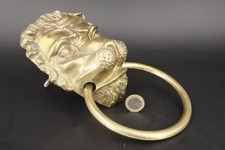 Türklopfer Löwe Messing Gold Löwenkopf Türbeschlag Türklingel groß #D