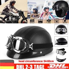 Schwarz Motorrad Helm Retro