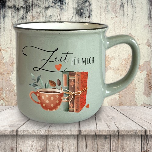 Vintage tasse grau - tasse, spruch