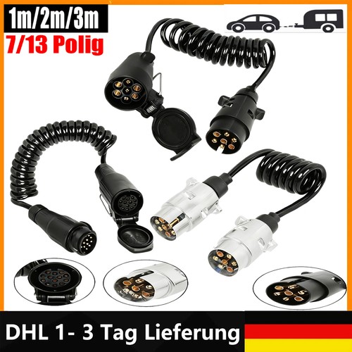 Spiralkabel 7 13 - 1m/2m/3m, 7-13