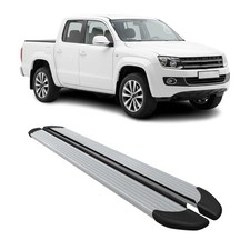 Seitenschweller Trittbretter für VW Amarok DoubleCab 2010-2022 Aluminium Silber