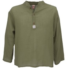 Yoga Hemd, lässiges Baumwollhemd mit Stehkragen, leichtes Freizeithemd, Langar