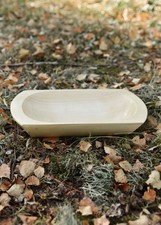 Holztrog aus Lindenholz, glatt, versiegelt, ca. 30 x 16 x 6 cm Mittelalter