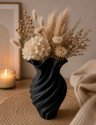 Moderne designer vase schwarz - vase, schwarz|