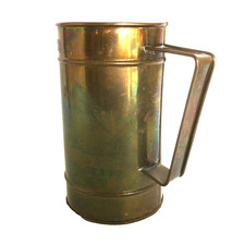 Alter Messbecher MESSING Lot H 19,5 cm Wasserbecher Auffüllen Teemaschine