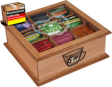 Teebox Holz mit 9 Fächern