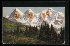 Künstler-AK Eiger, Mönch und