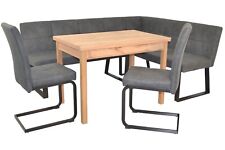 4 tlg Eckbankgruppe Stoff grau