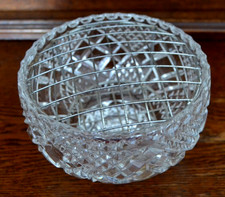 Blumensteckschale groß  ROSE BOWL Vase  Pressglas schwer  D 15 cm Vintage