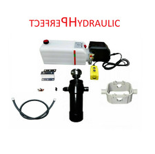 Teleskopzylinder 5-stufig Kipphydraulik 8T, Hub 1050 mm Komplett 12VDC